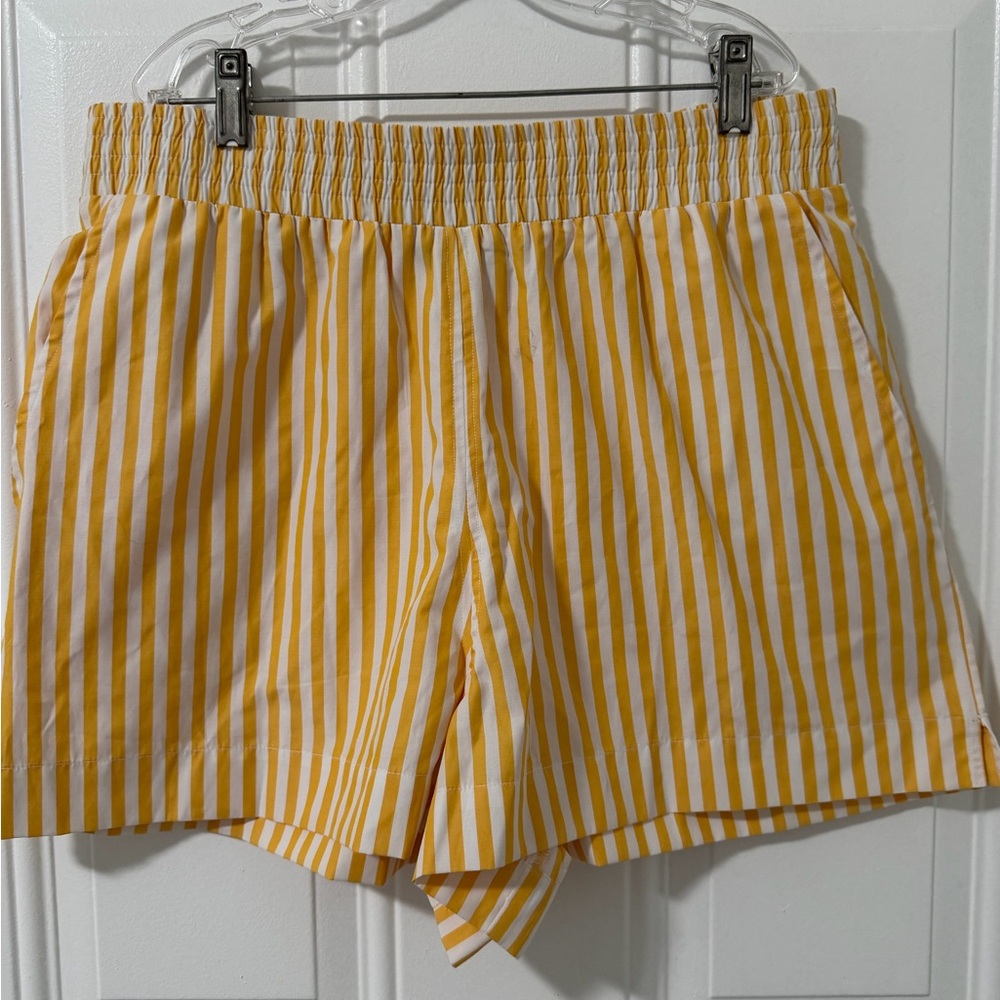 French Connection Large Stripe Shirting Cotton Blend Shorts NWT - Picture 2 of 10